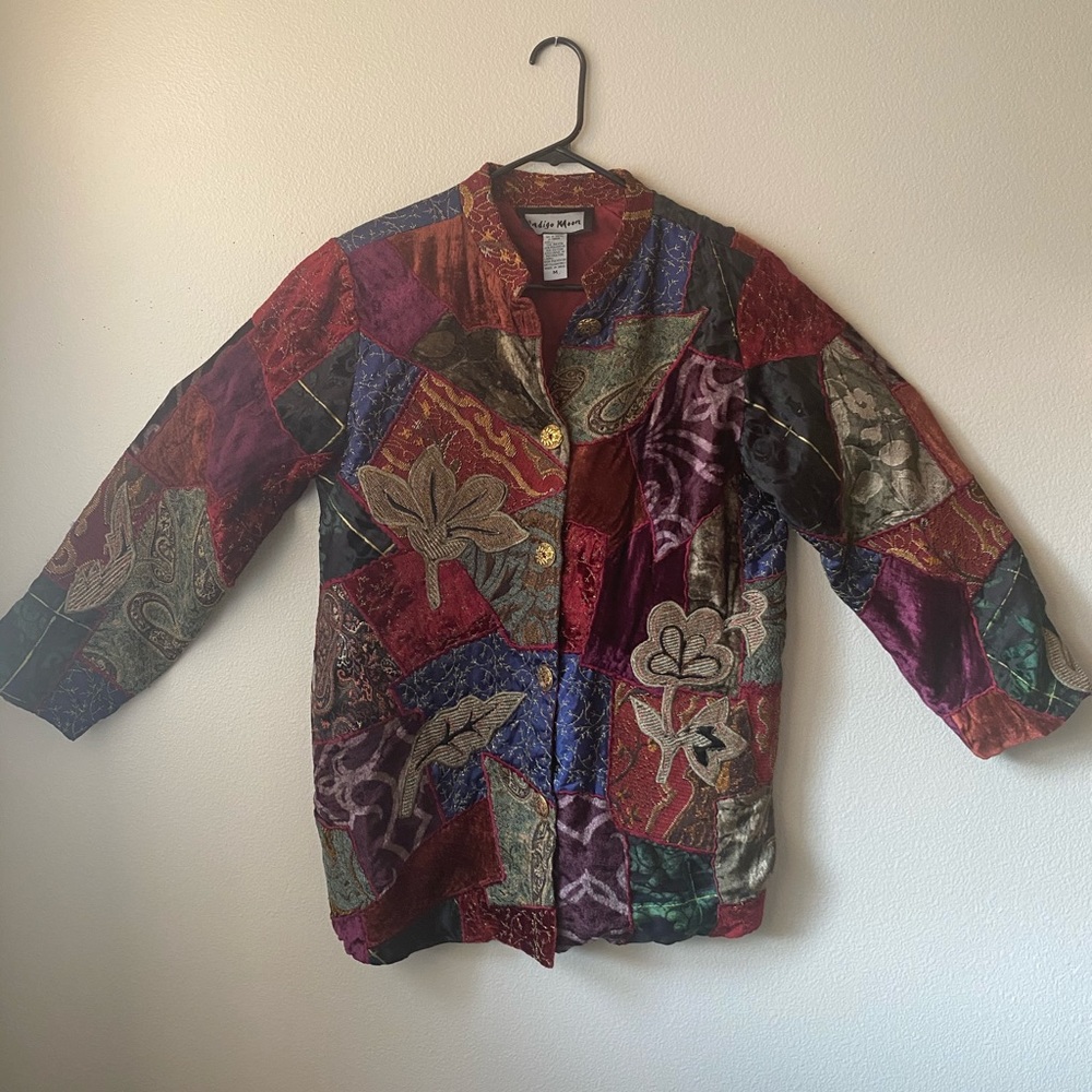 Velvet Embroidered Patchwork Jacket - image 3
